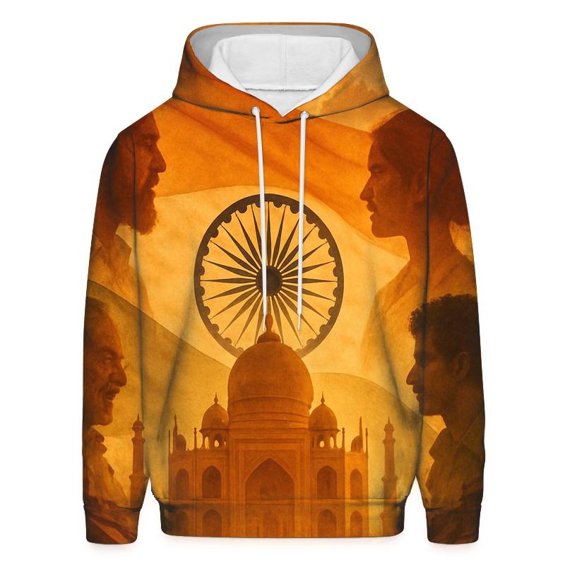 Tricolor Temple Double Exposure printed hoodies