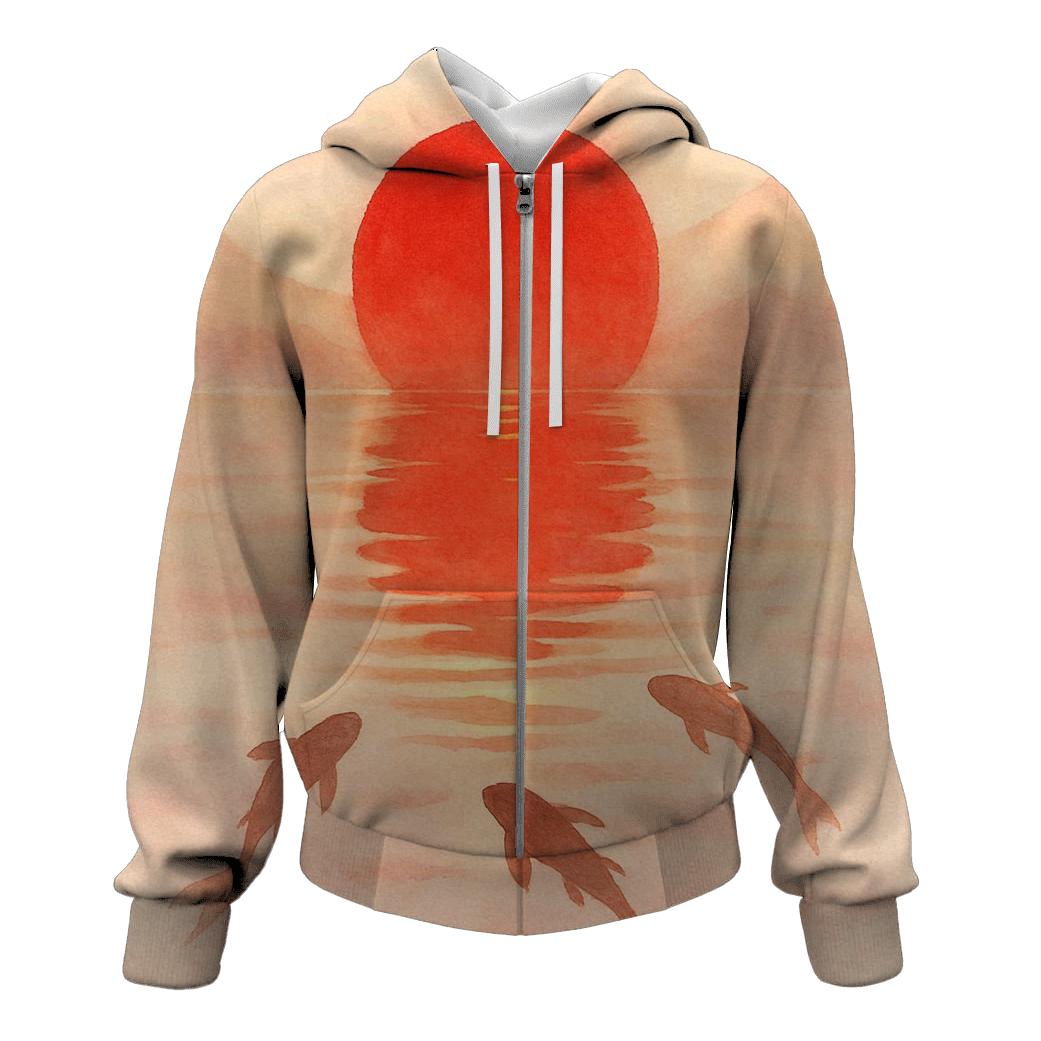 Rising Sun Water Mirror lightweight hoodies