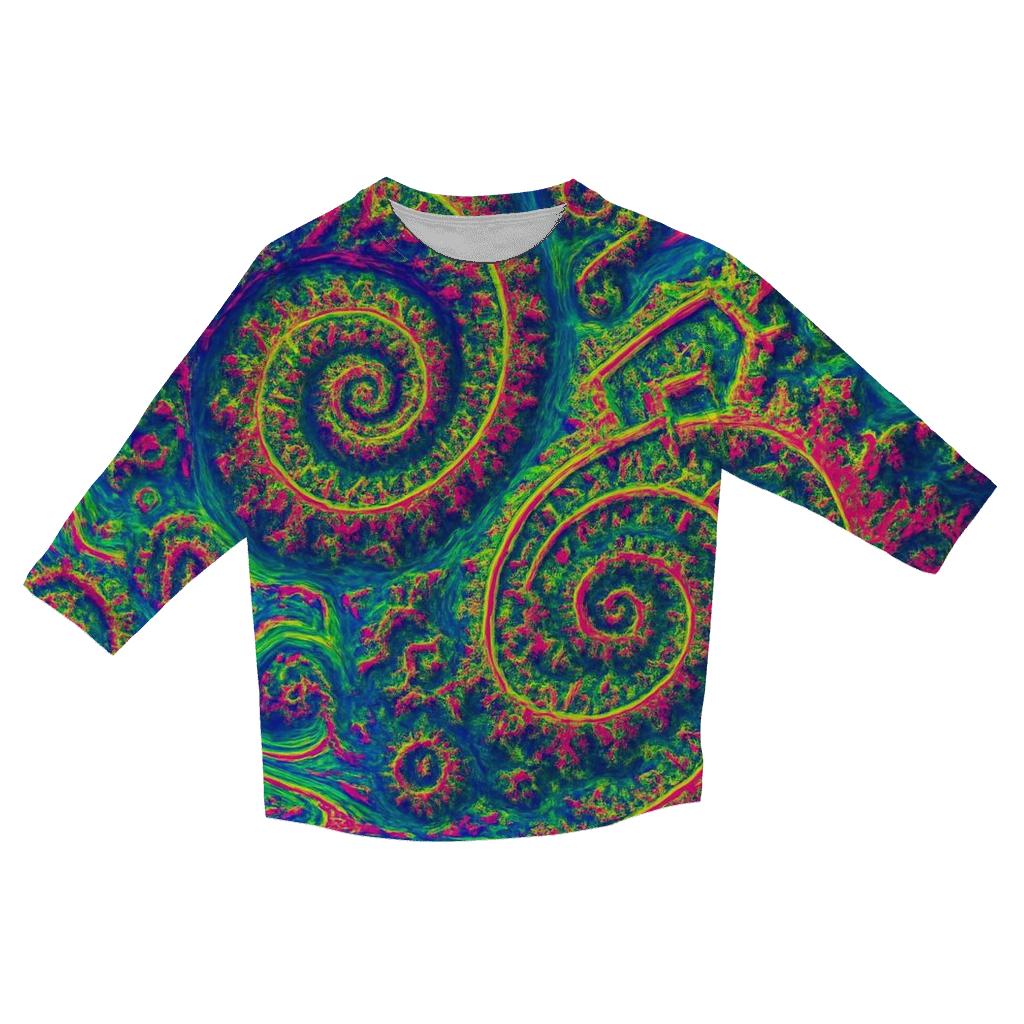 Fractal Wonderland trendy 3/4 sleeve tops