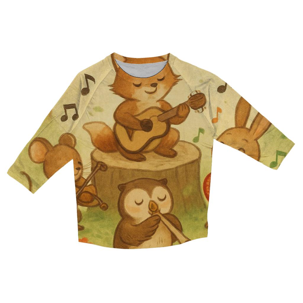 Melody Of The Forest printed three quarter sleeve shirts