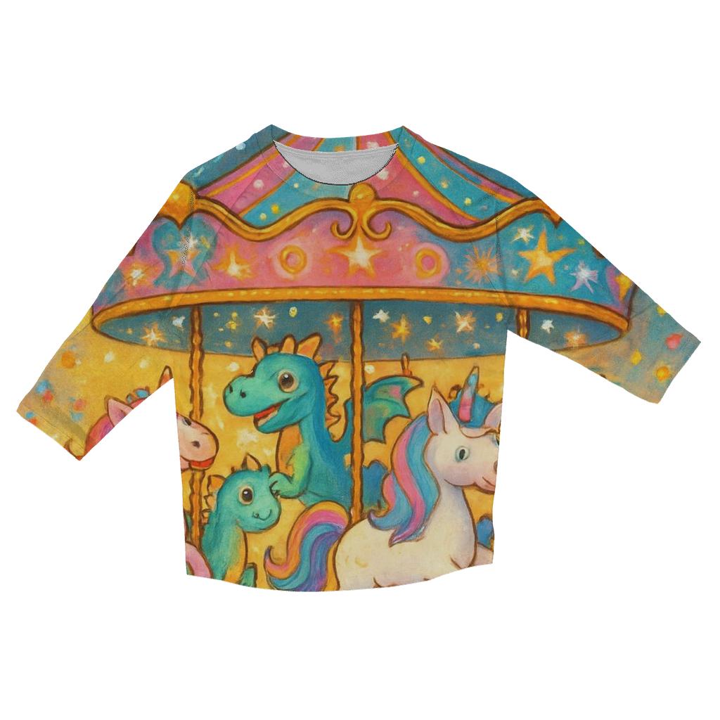 Whimsical Rides casual three quarter sleeve shirts