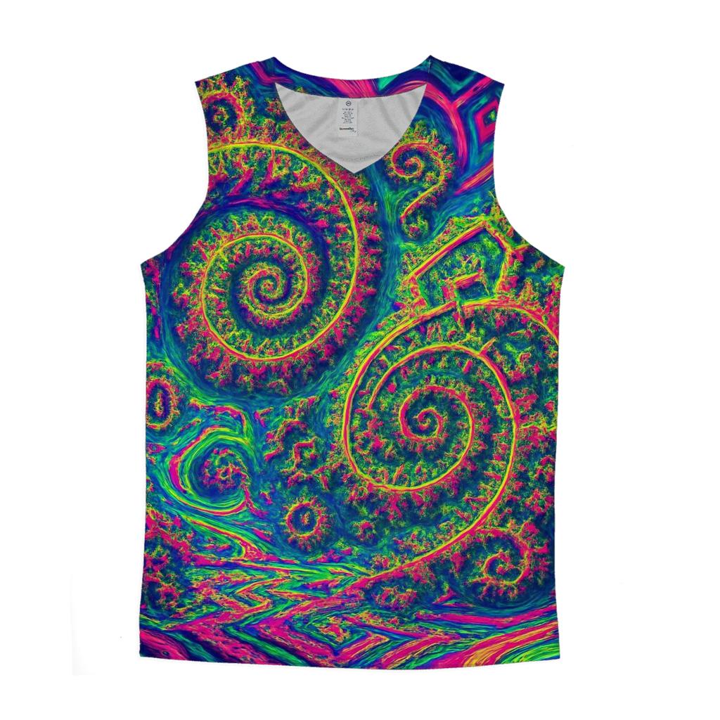 Fractal Wonderland sports performance tank tops