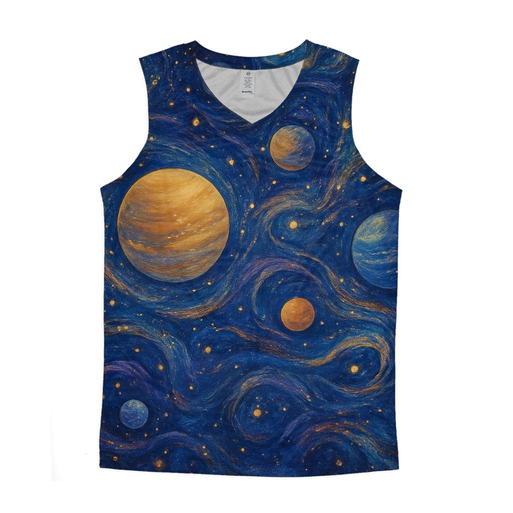 Celestial Spheres personalized athletic tanks