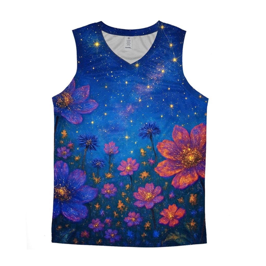 Cosmic Garden trendy fitted tank tops