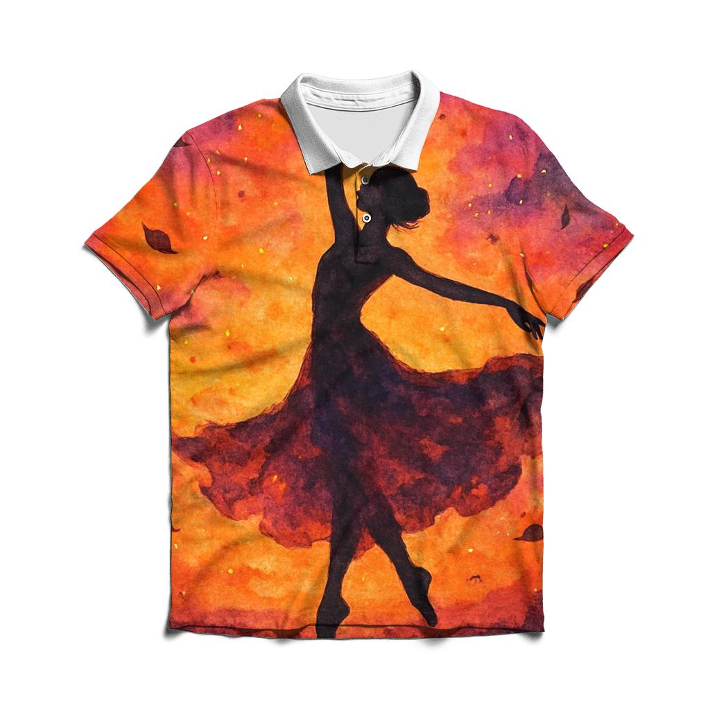 Dancing Shadows embroidered polo tops