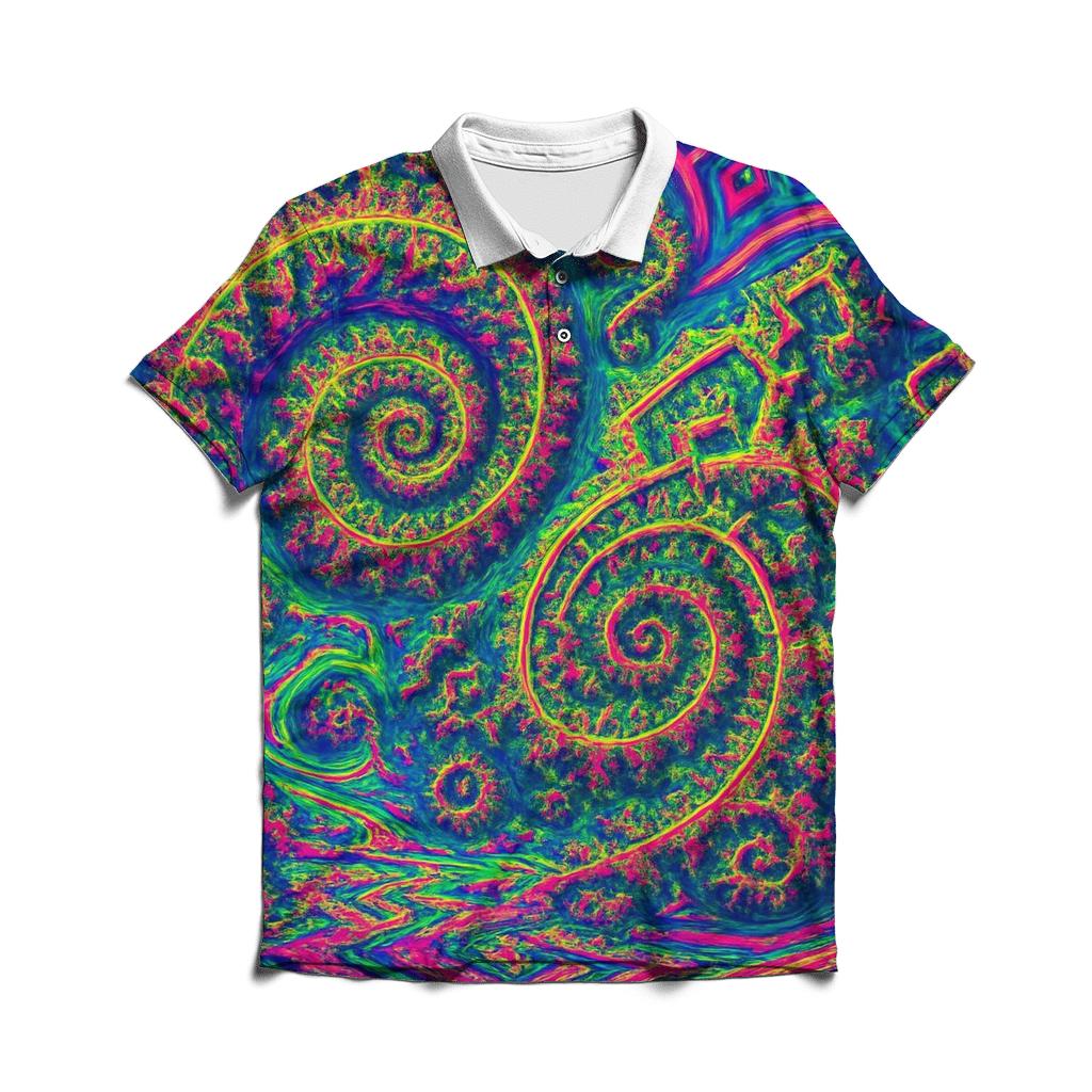 Fractal Wonderland branded logo polo shirts