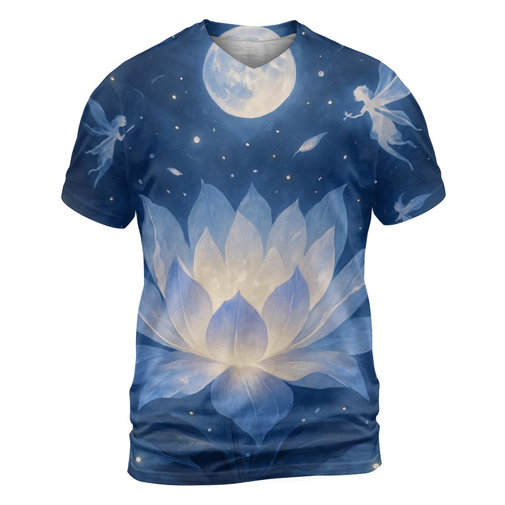 Mystical Blossom vibrant all-over design tees