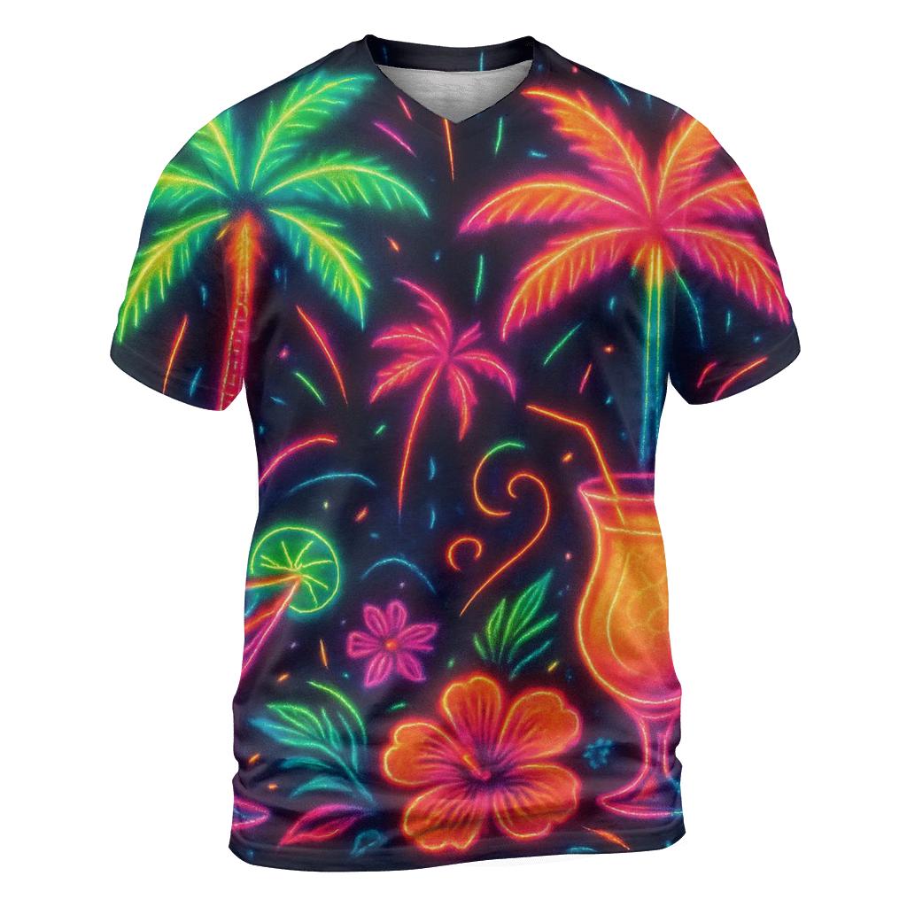 Neon Paradise statement graphic shirts