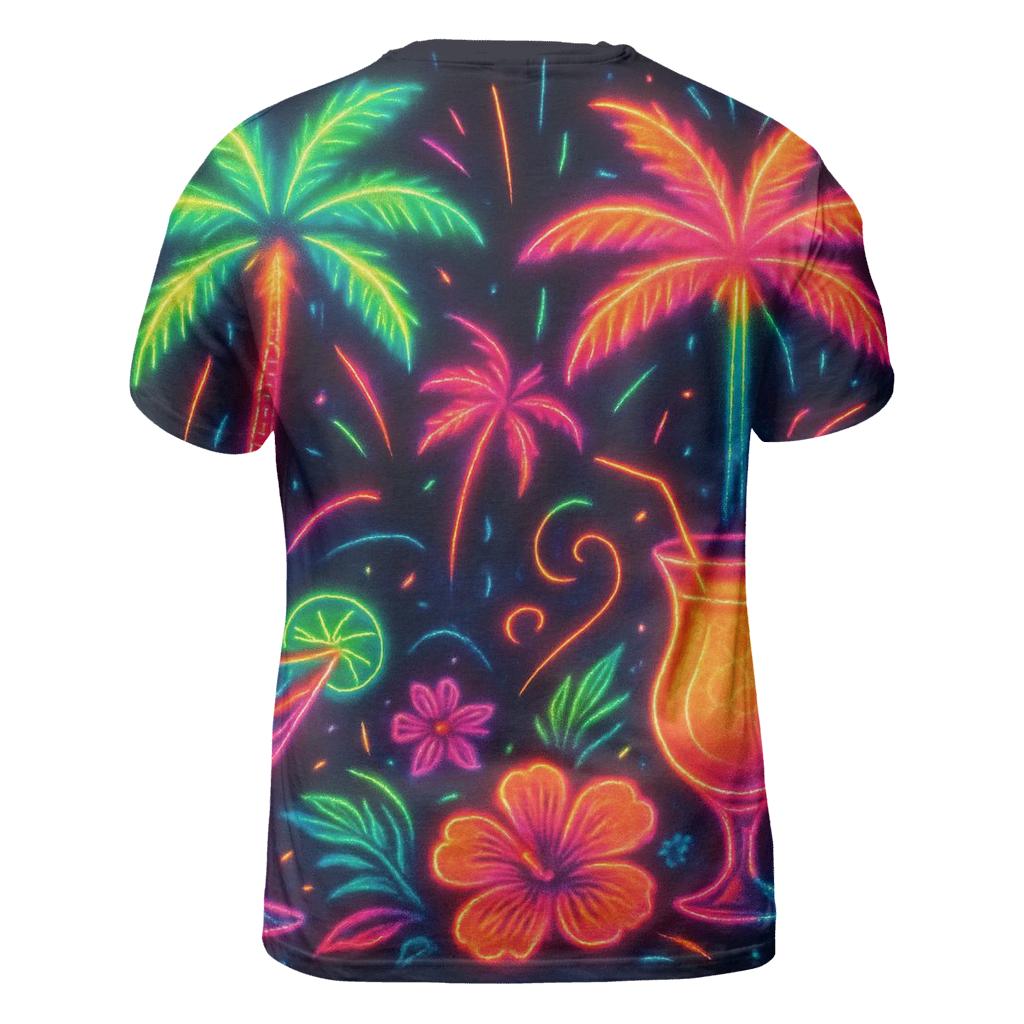 Neon Paradise statement graphic shirts