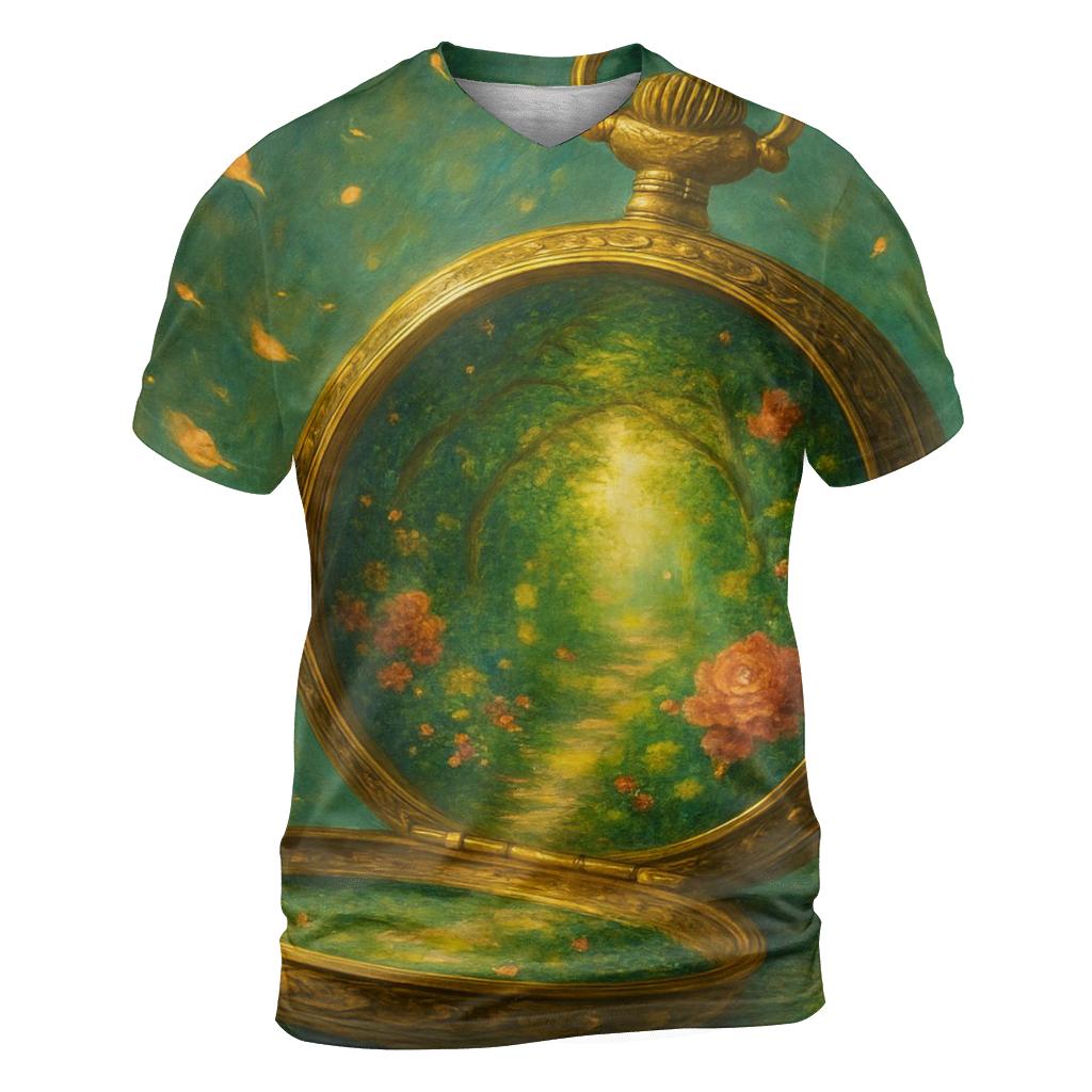 Timeless Radiance artistic all-over print tops
