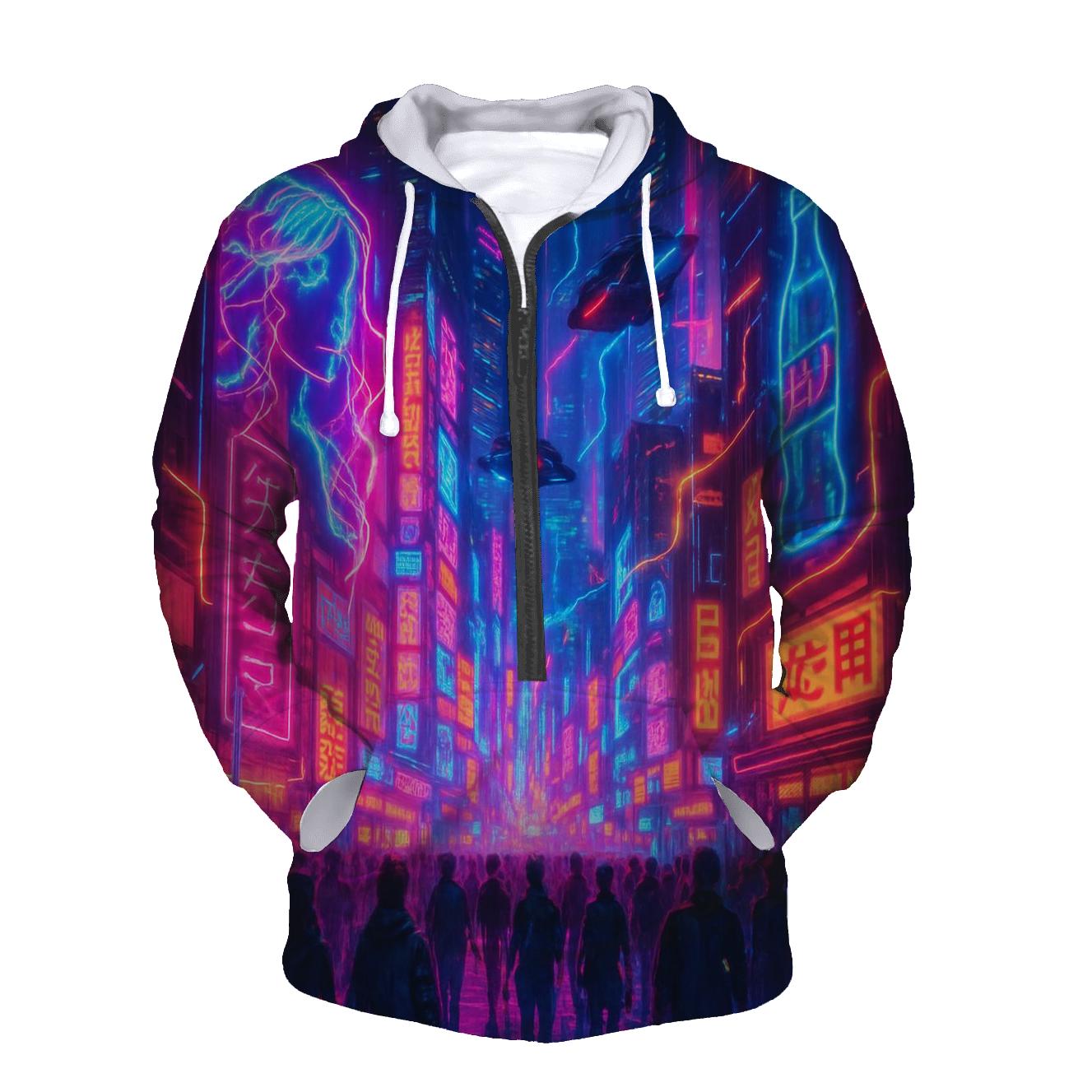 Futuristic Haven premium hoodies