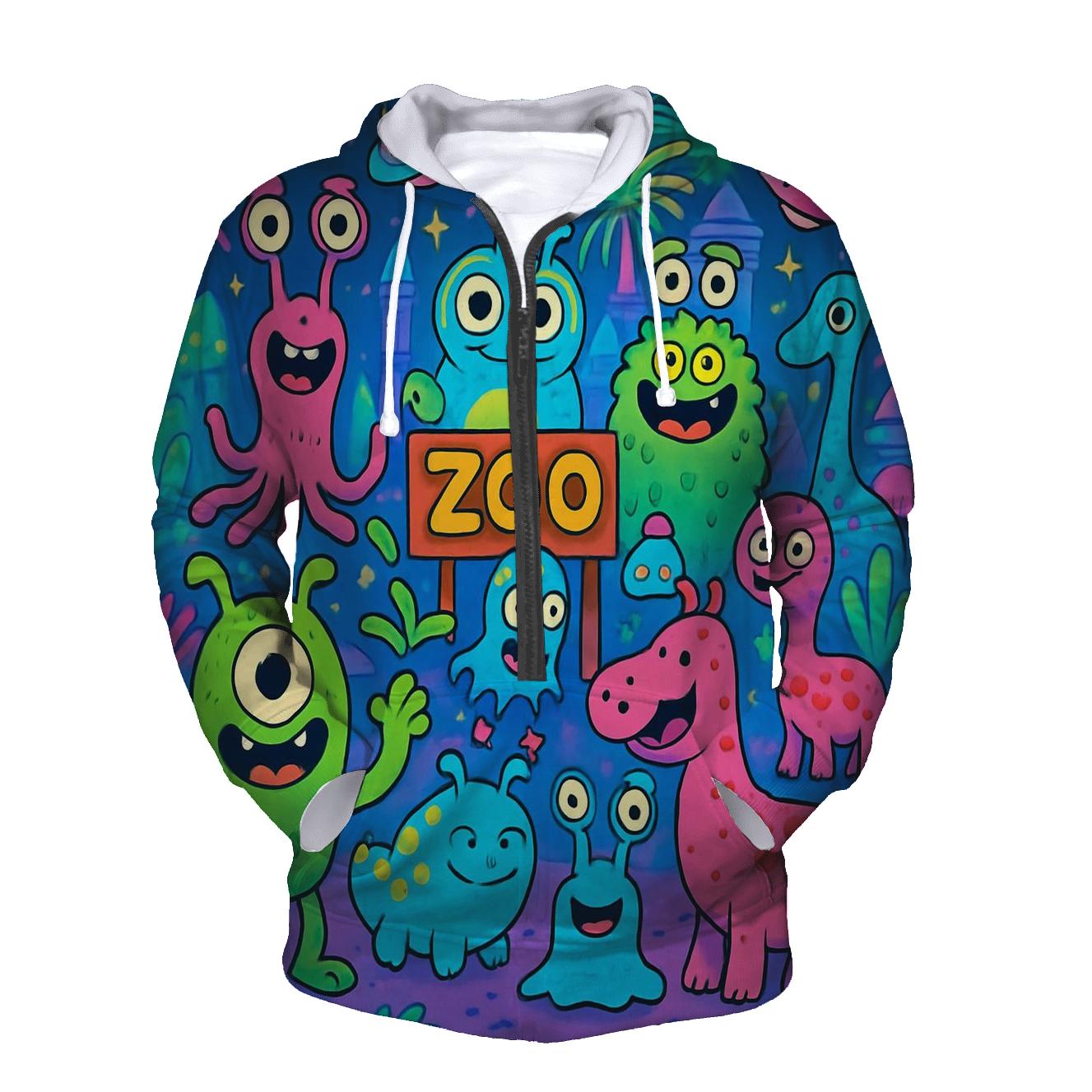 Galactic Zoo zip-up hoodies