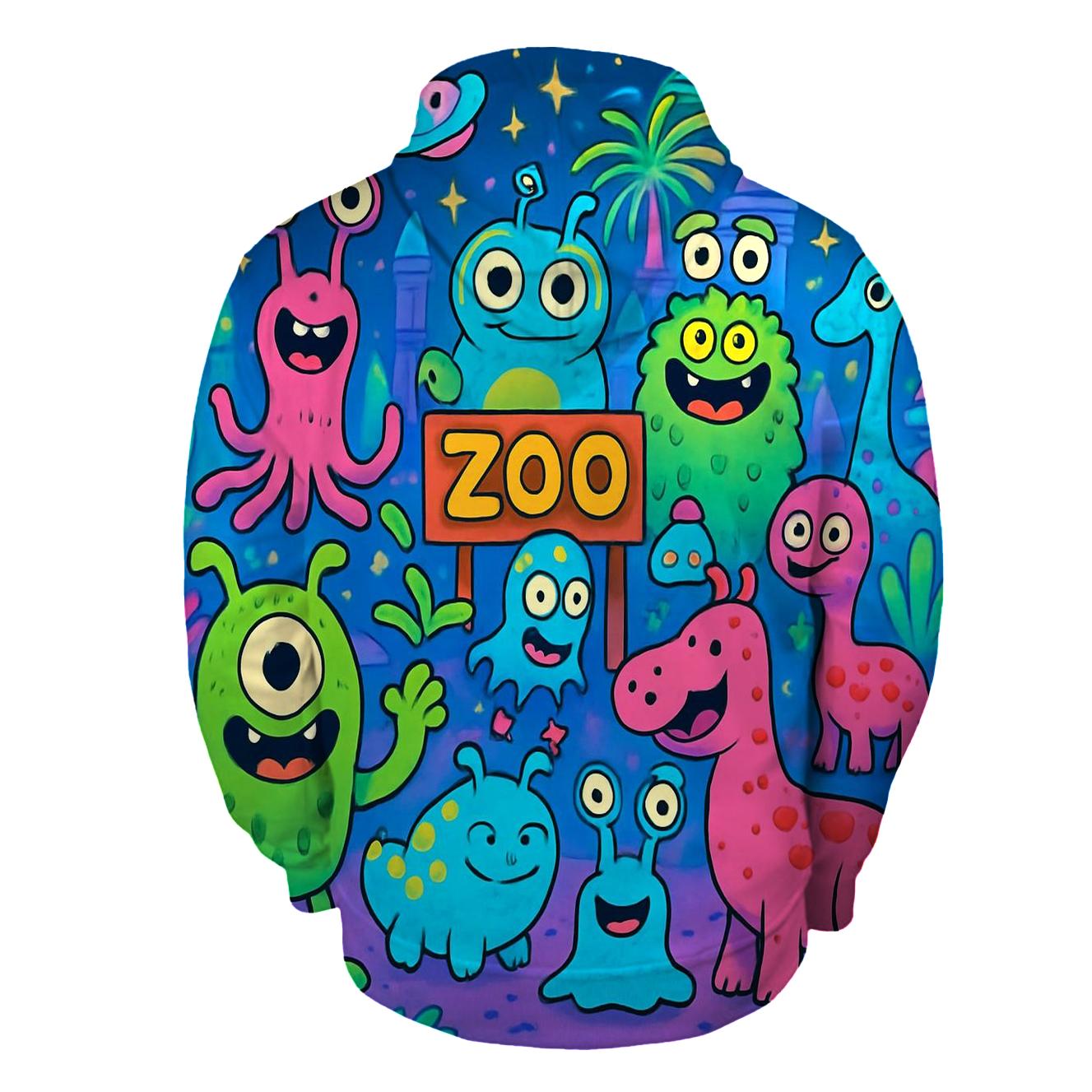 Galactic Zoo zip-up hoodies