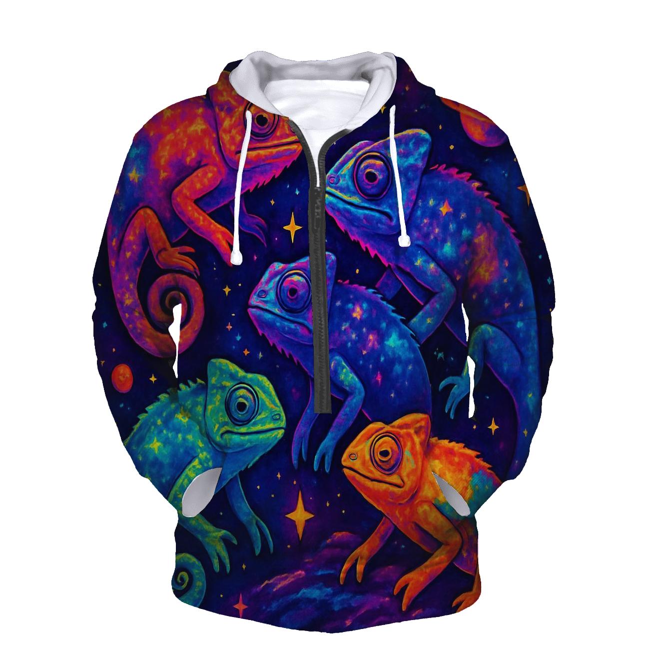 Cosmic Chameleons zip-up hoodies