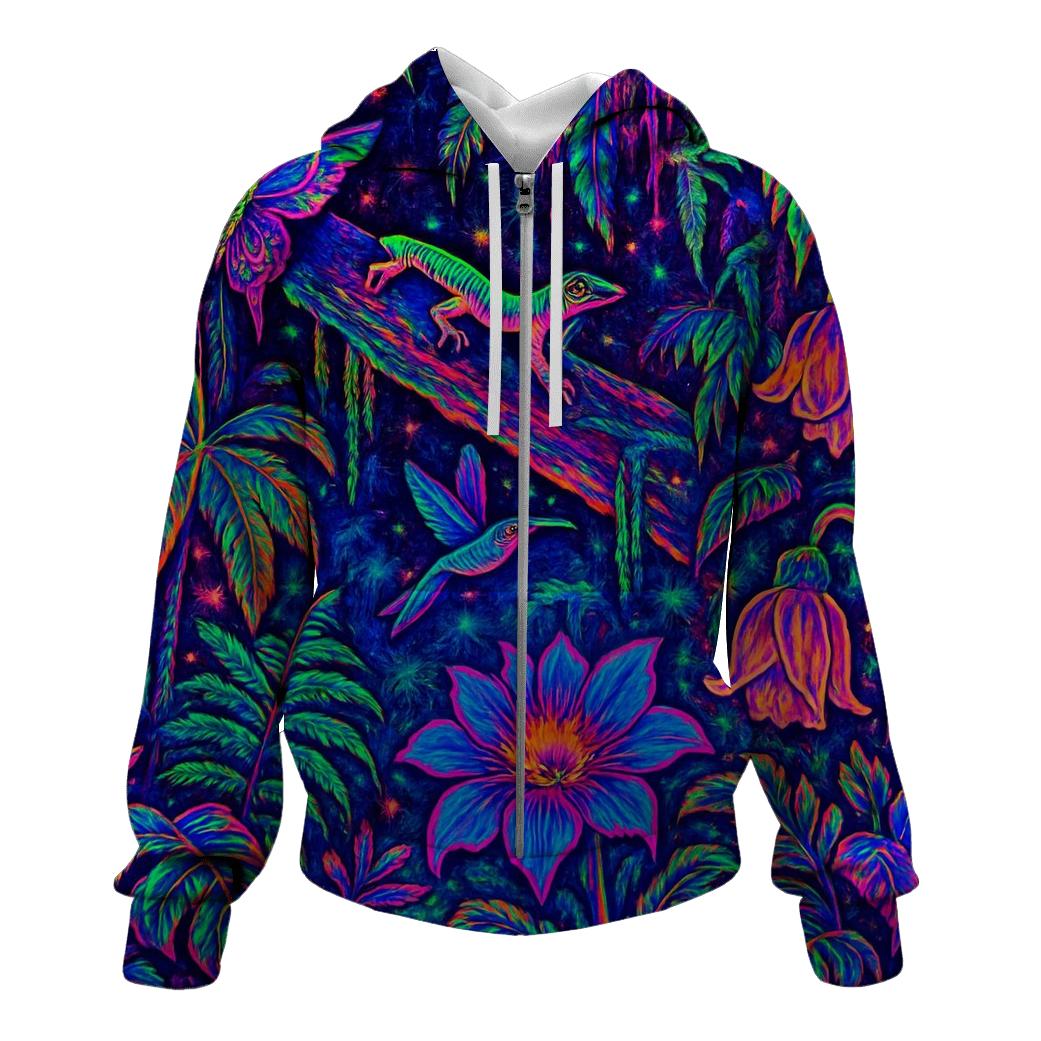 Luminescent Rainforest zip-up hoodies