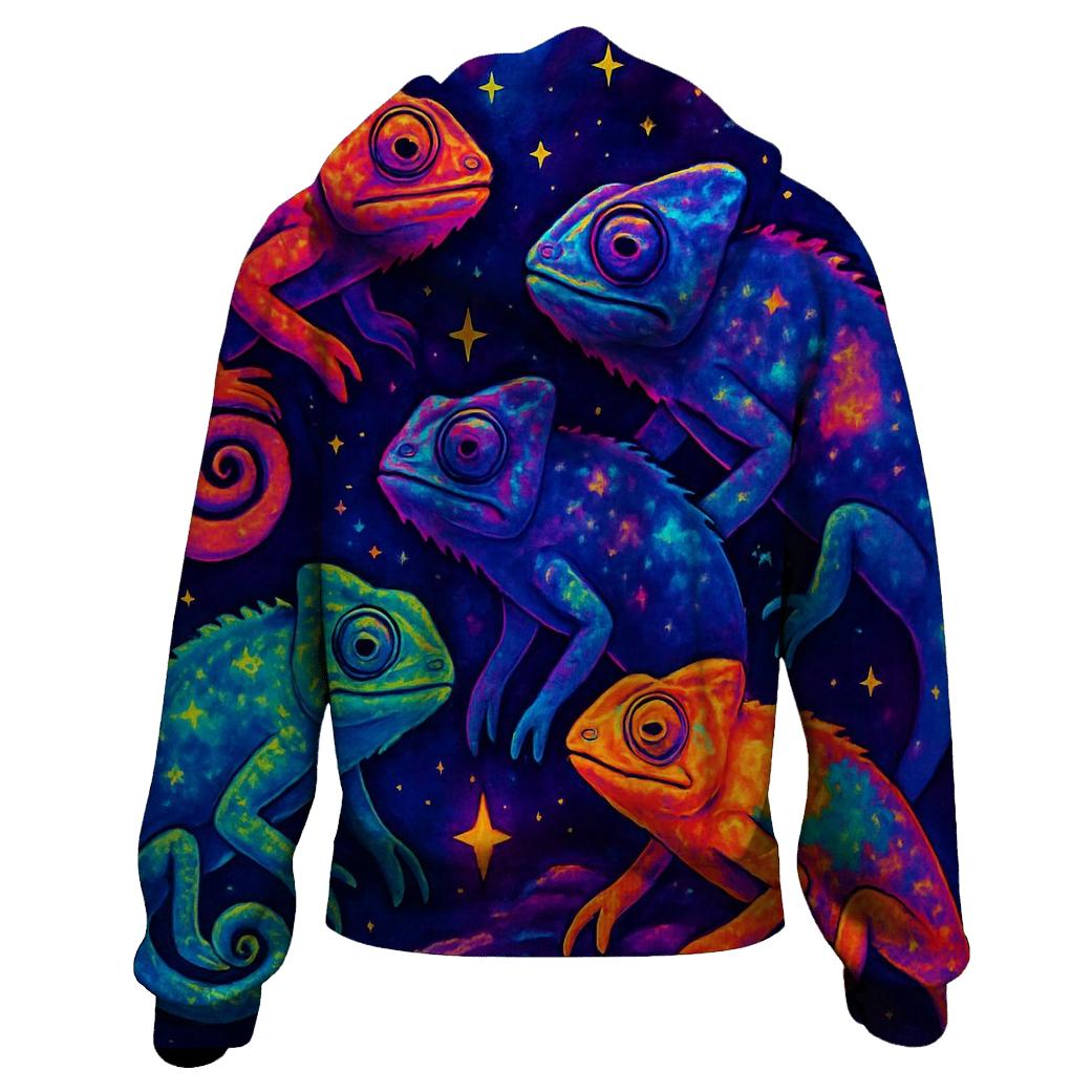 Cosmic Chameleons zip-up hoodies