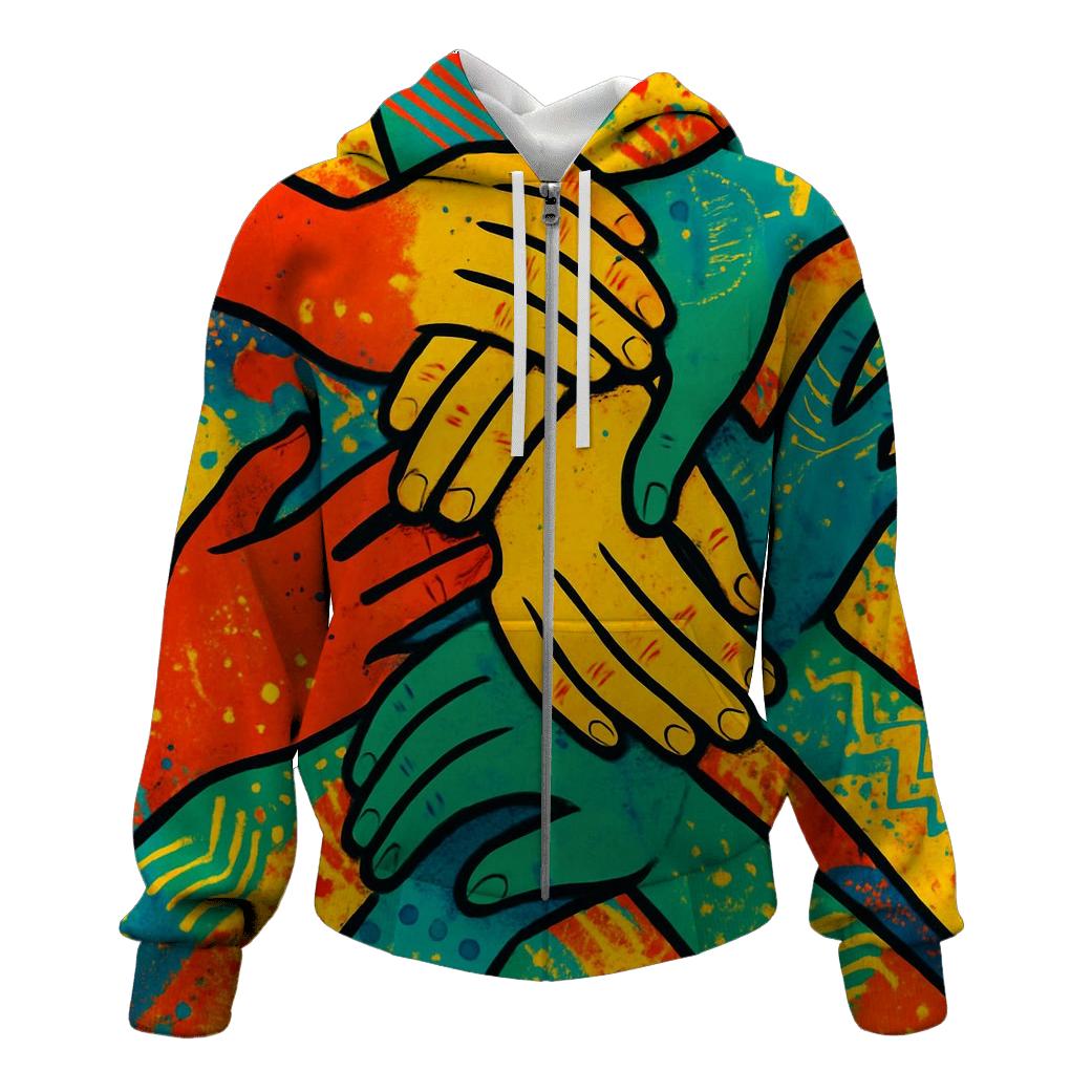 Colorful Connections graphic hoodies