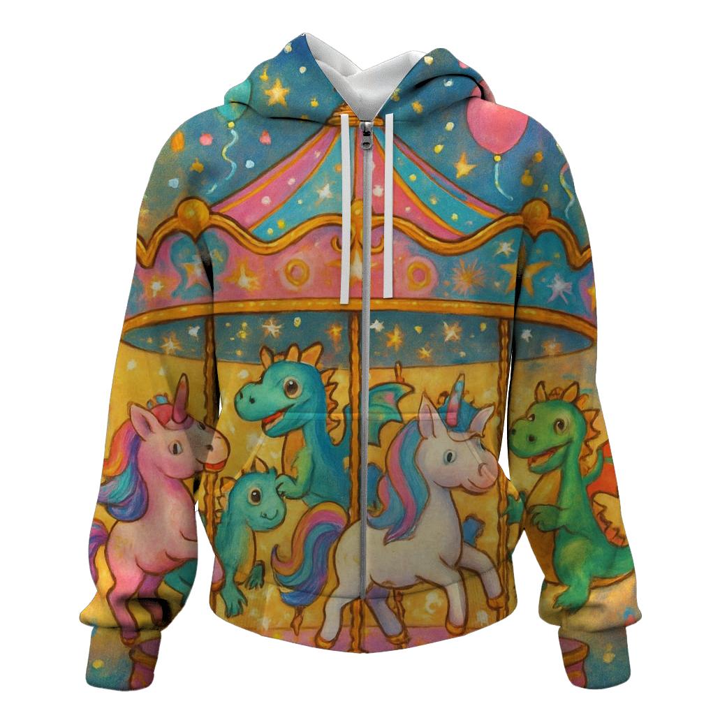 Whimsical Rides zip-up hoodies