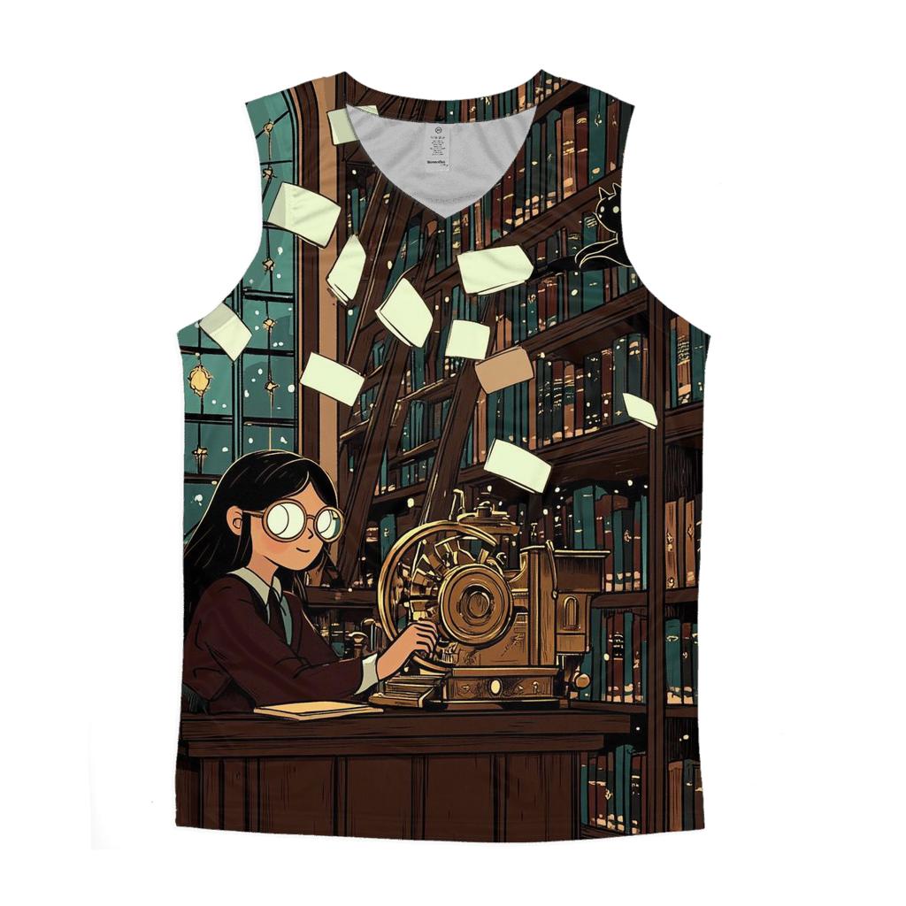 Haunted Library Story Engine designer workout tanks