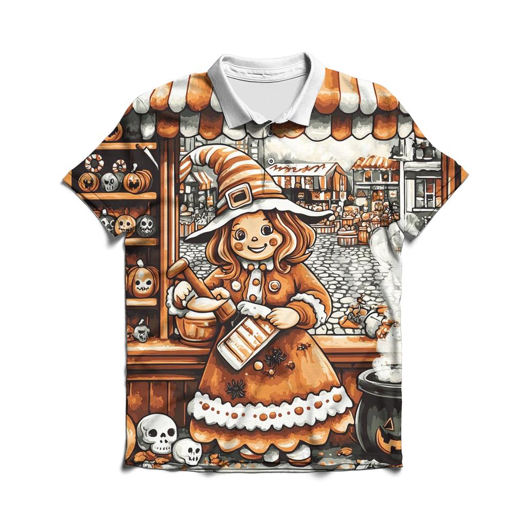 Gingerbread Witch Bakery personalized polo shirts