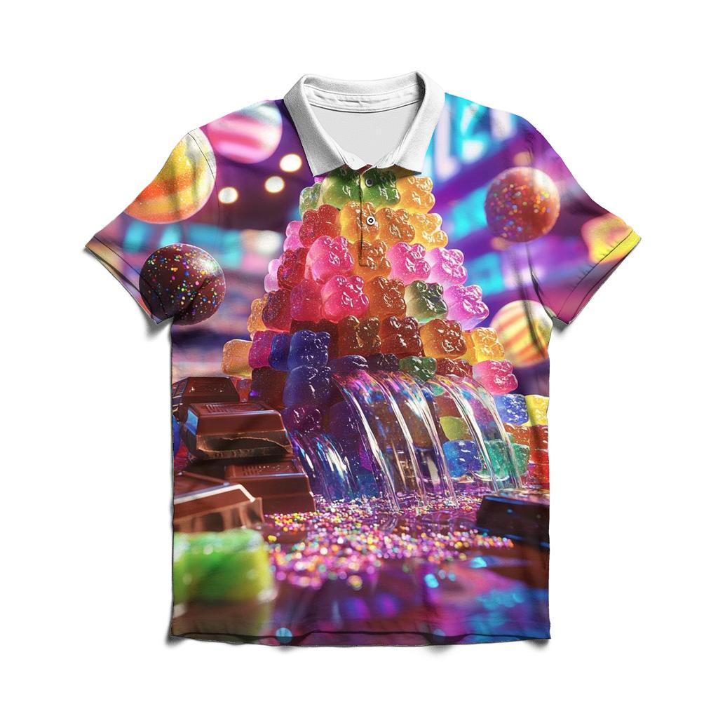 Galactic Candy Cascade personalized polo shirts