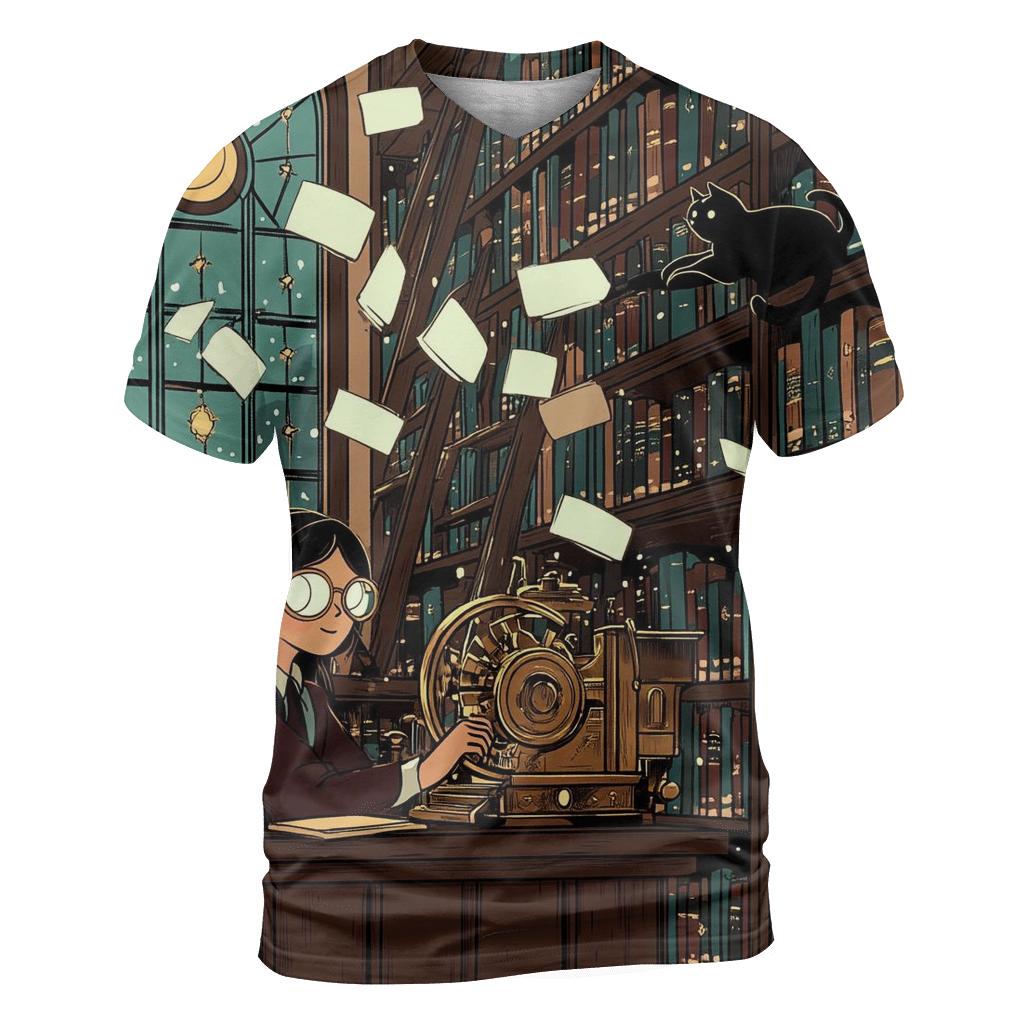 Haunted Library Story Engine personalized full print shirts