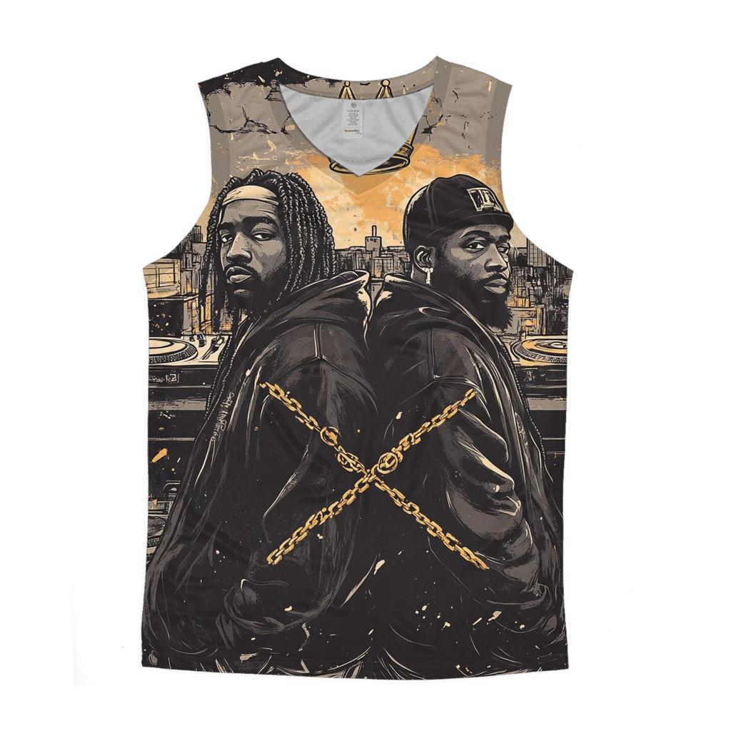 Golden Cipher Kings stylish racerback tanks