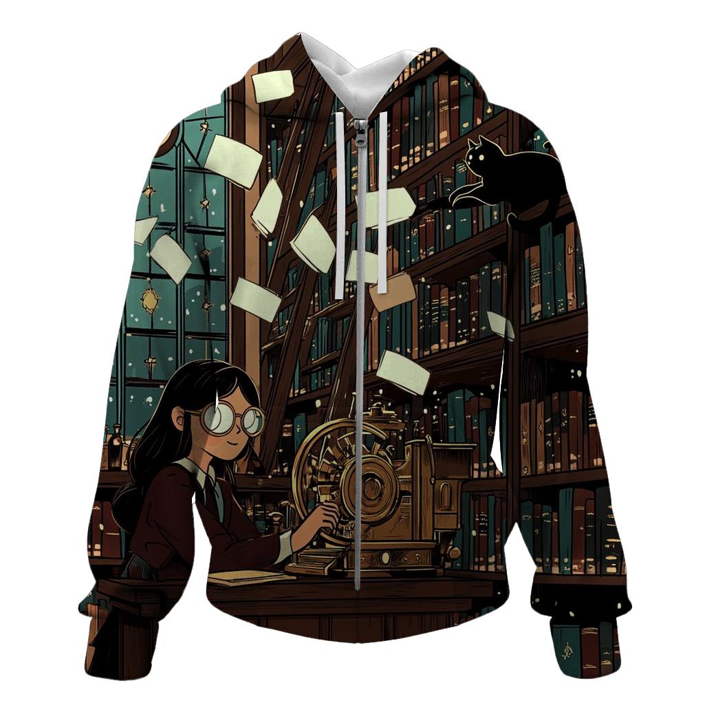 Haunted Library Story Engine designer hoodies
