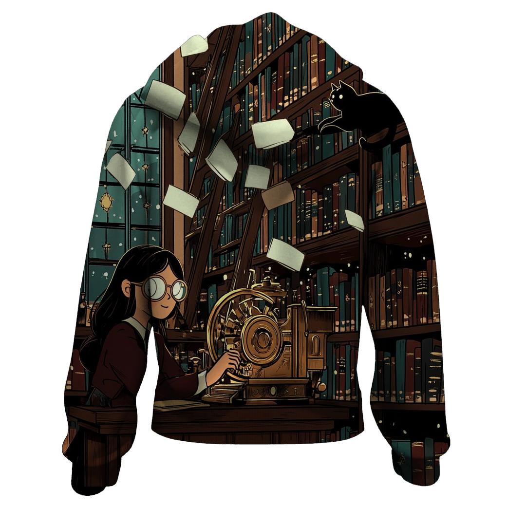 Haunted Library Story Engine designer hoodies