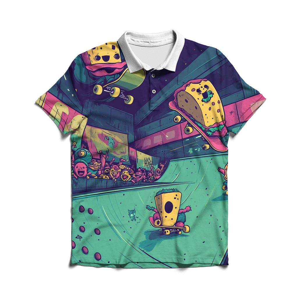 Skatepark Snack Squad designer slim fit polos