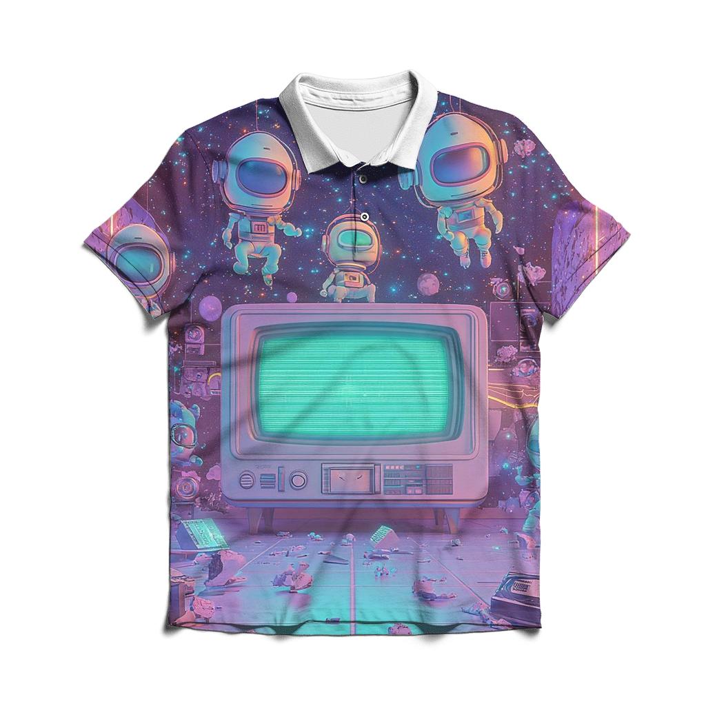 Galactic Saturday Cartoons casual sports polo shirts