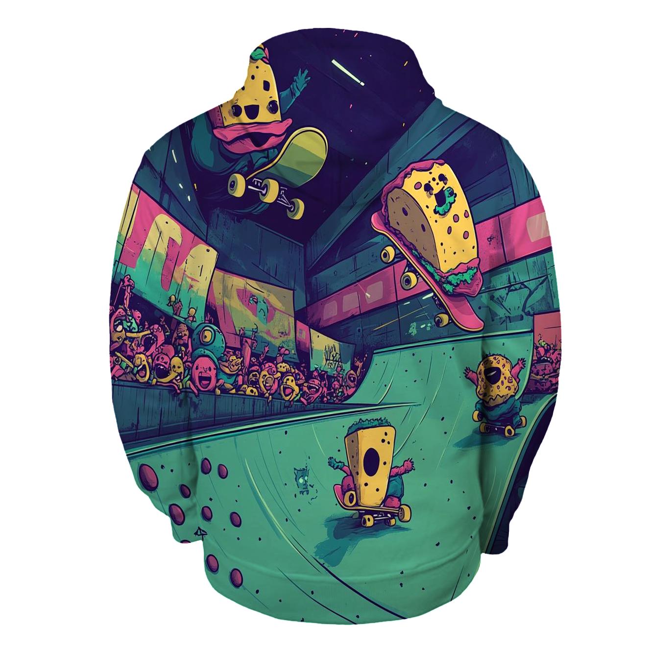 Skatepark Snack Squad printed hoodies