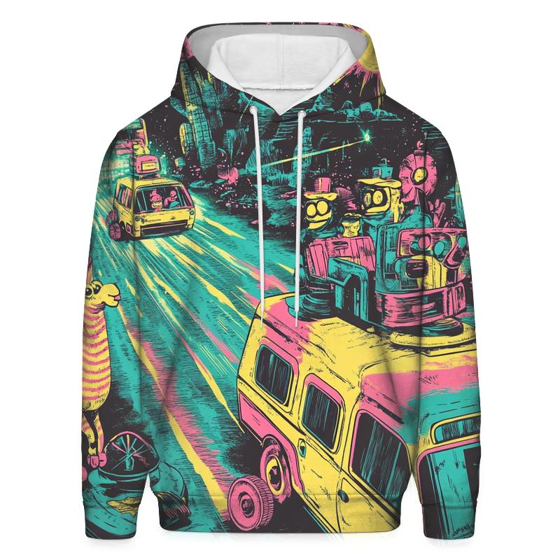 Time Machine Cartoon Caravan graphic hoodies