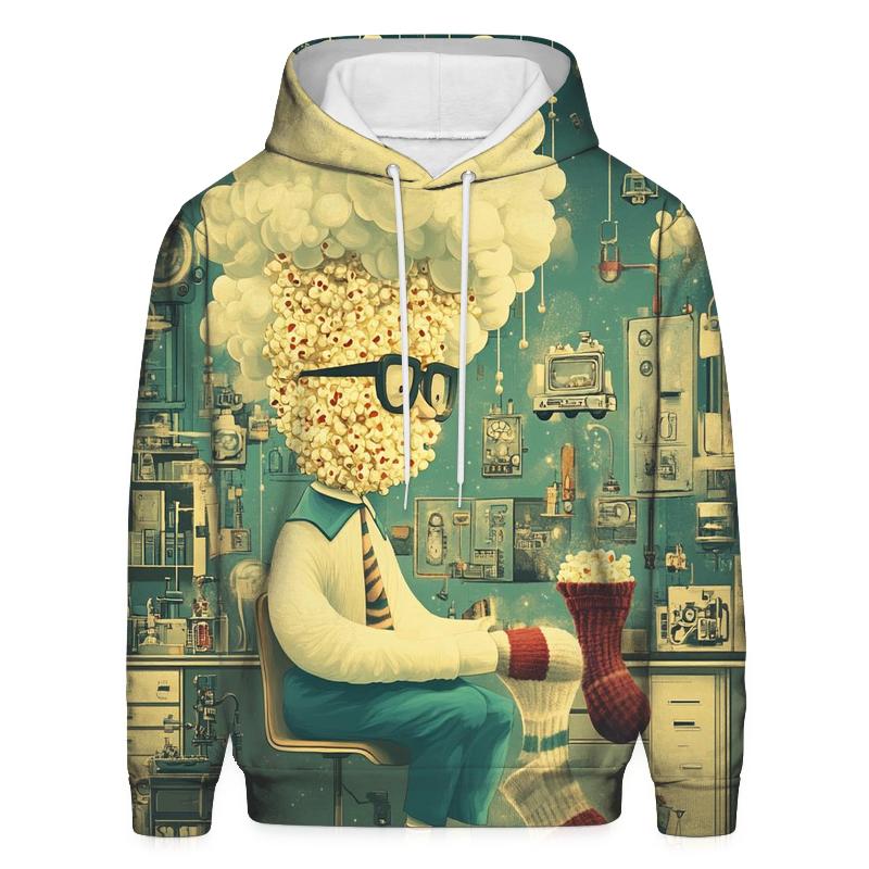Professor Popcorn And The Time Socks zip-up hoodies