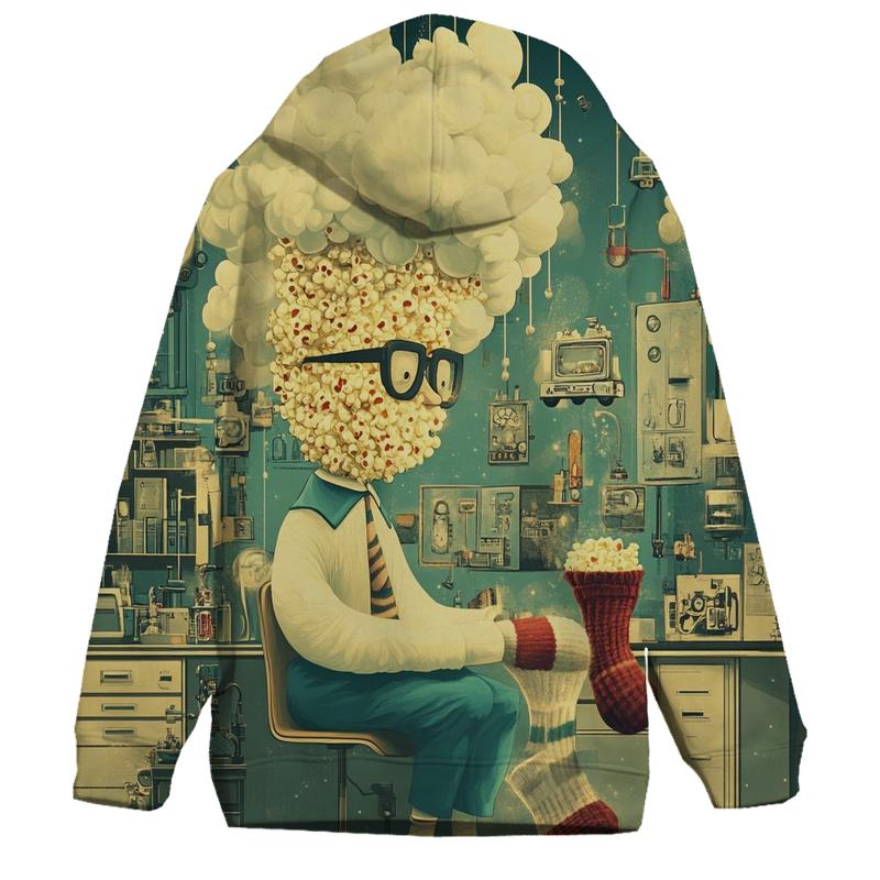 Professor Popcorn And The Time Socks zip-up hoodies