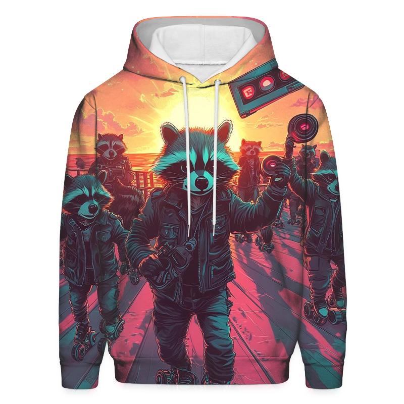 Sunset Roller Raccoons hoodies fashion
