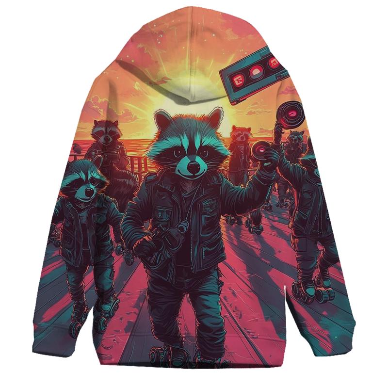 Sunset Roller Raccoons hoodies fashion