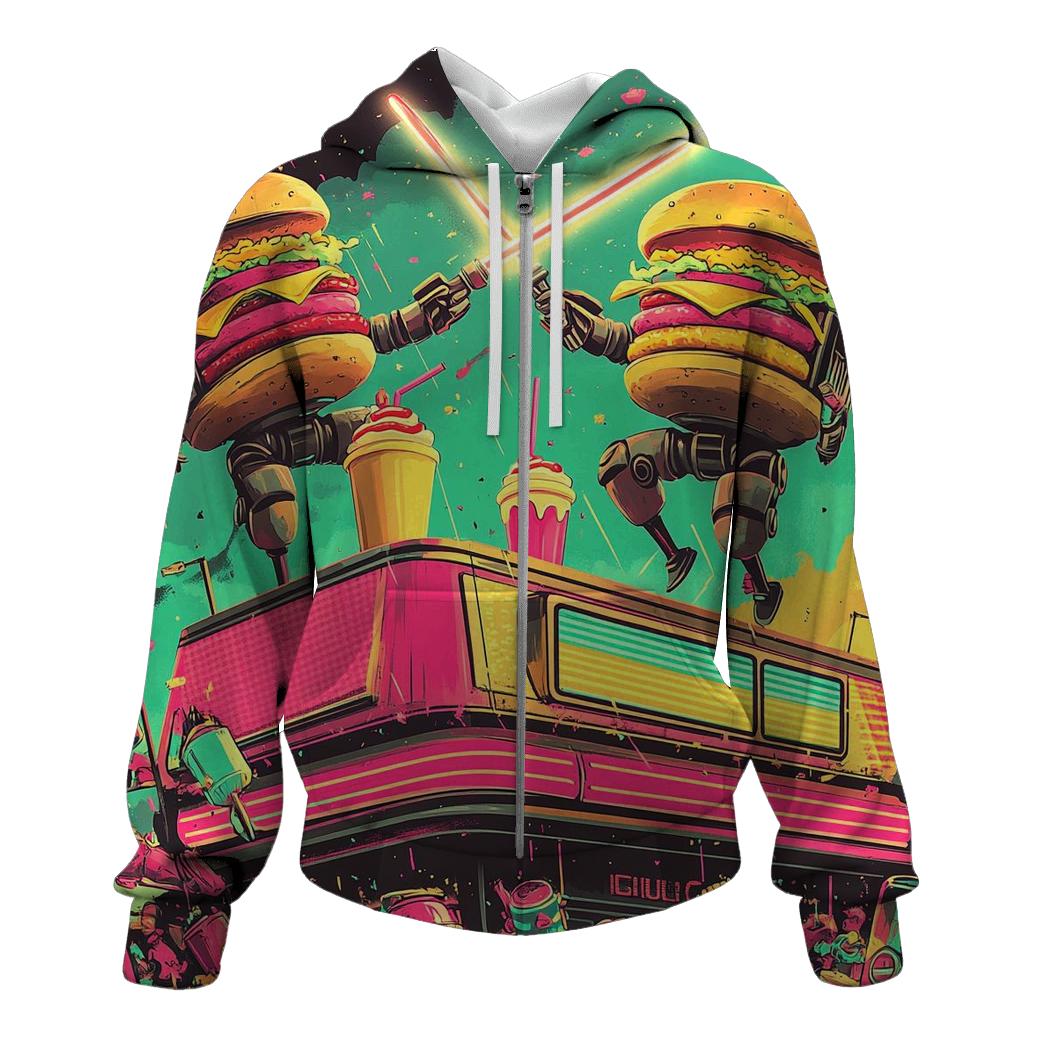 Neon Diner Duel hoodie styles