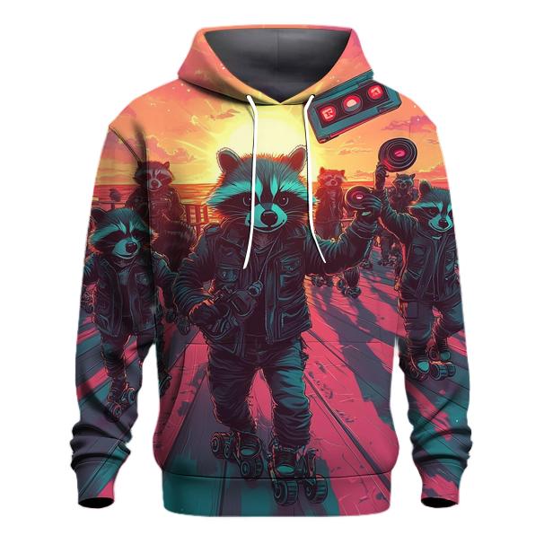 Sunset Roller Raccoons designer hoodies