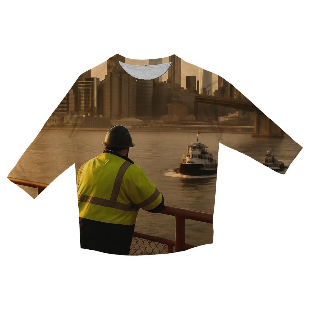 Harbor Hourglass View Of Manhattan custom 3/4 sleeve shirts