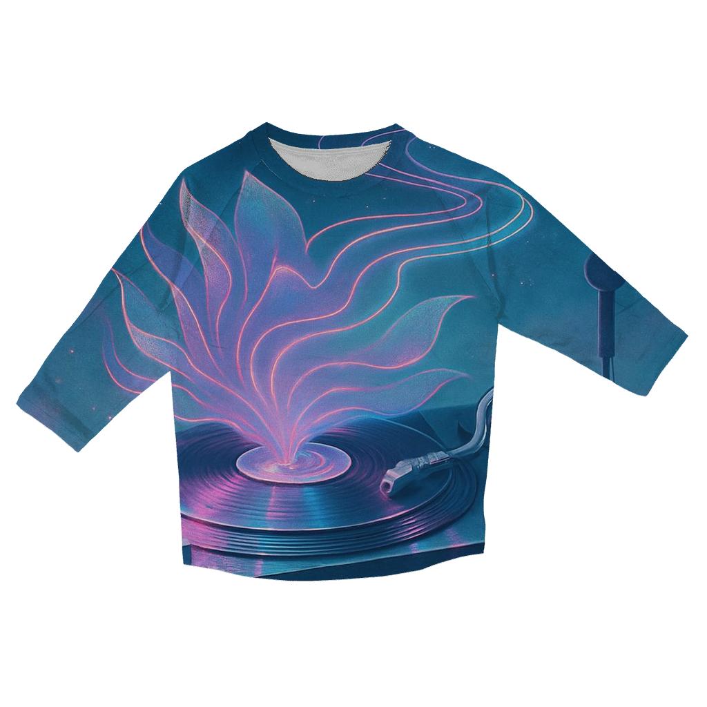 Holographic Turntable Bloom casual three quarter sleeve shirts