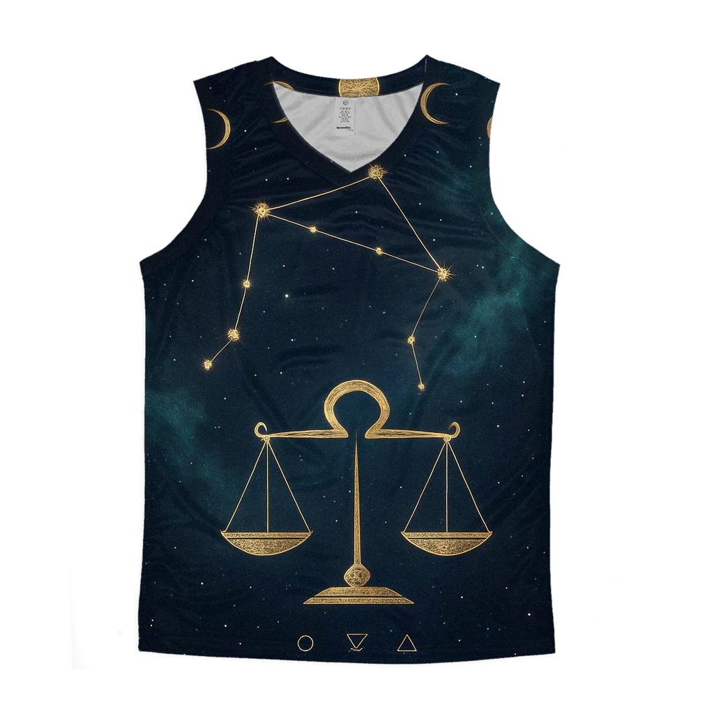 Heavenly Libra Balance Constellation personalized athletic tanks