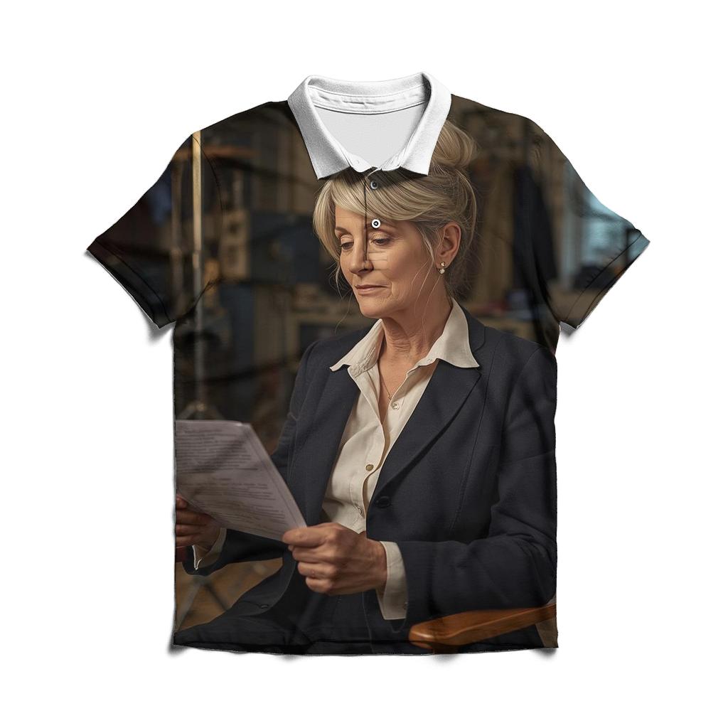 Polly Holliday On Set Study classic pique polos