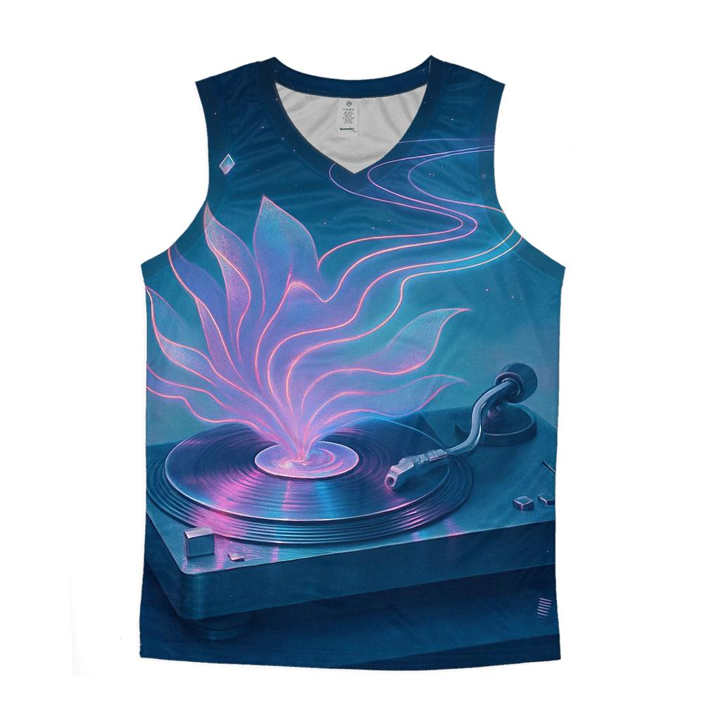 Holographic Turntable Bloom sports performance tank tops