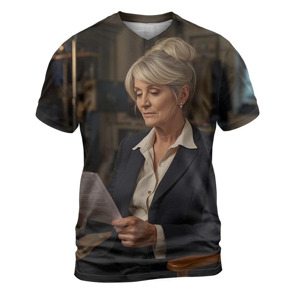 Polly Holliday On Set Study custom all-over print shirts