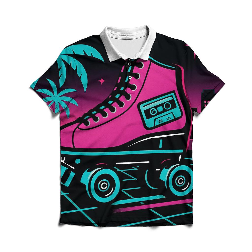 Neon Roller Night custom polo shirts