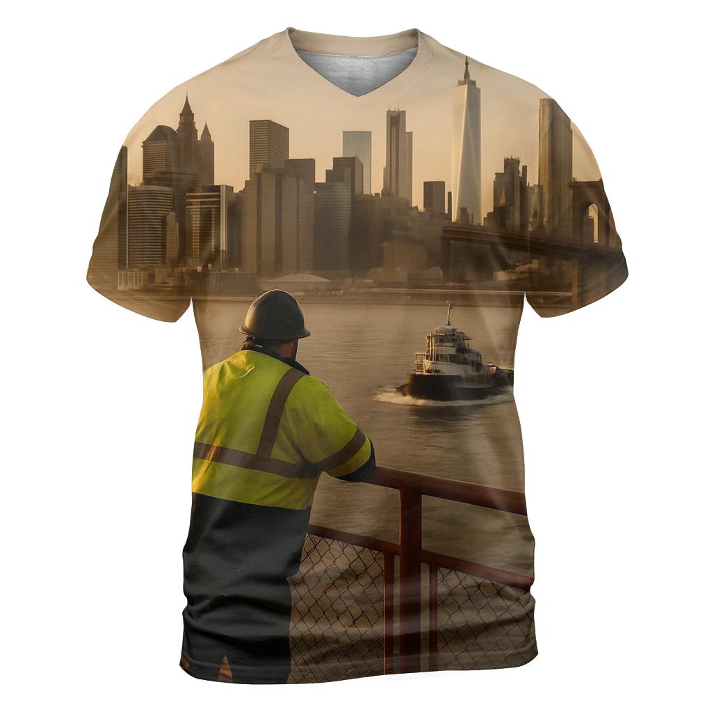 Harbor Hourglass View Of Manhattan creative print fashion shirts