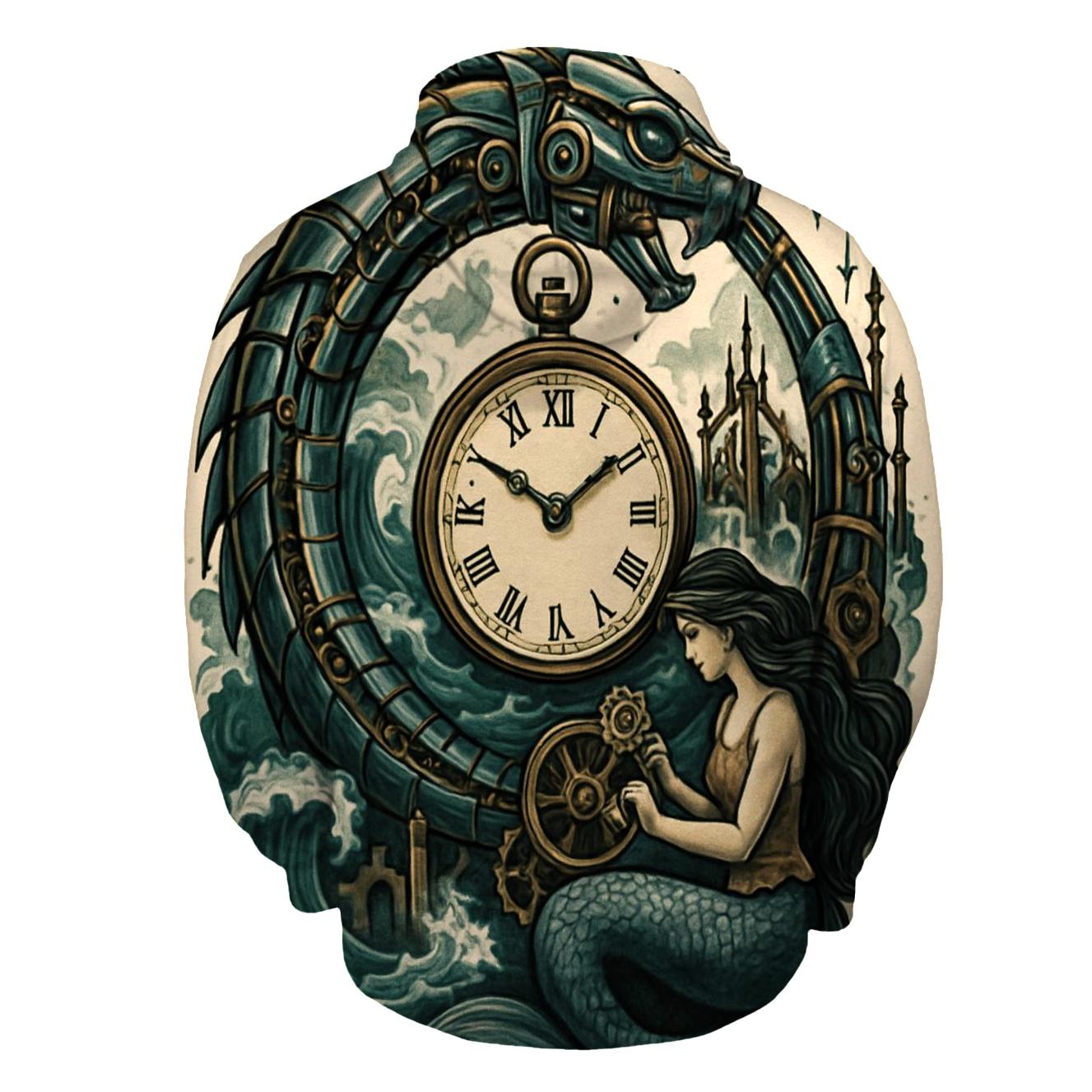 Clockwork Ouroboros Siren graphic hoodies