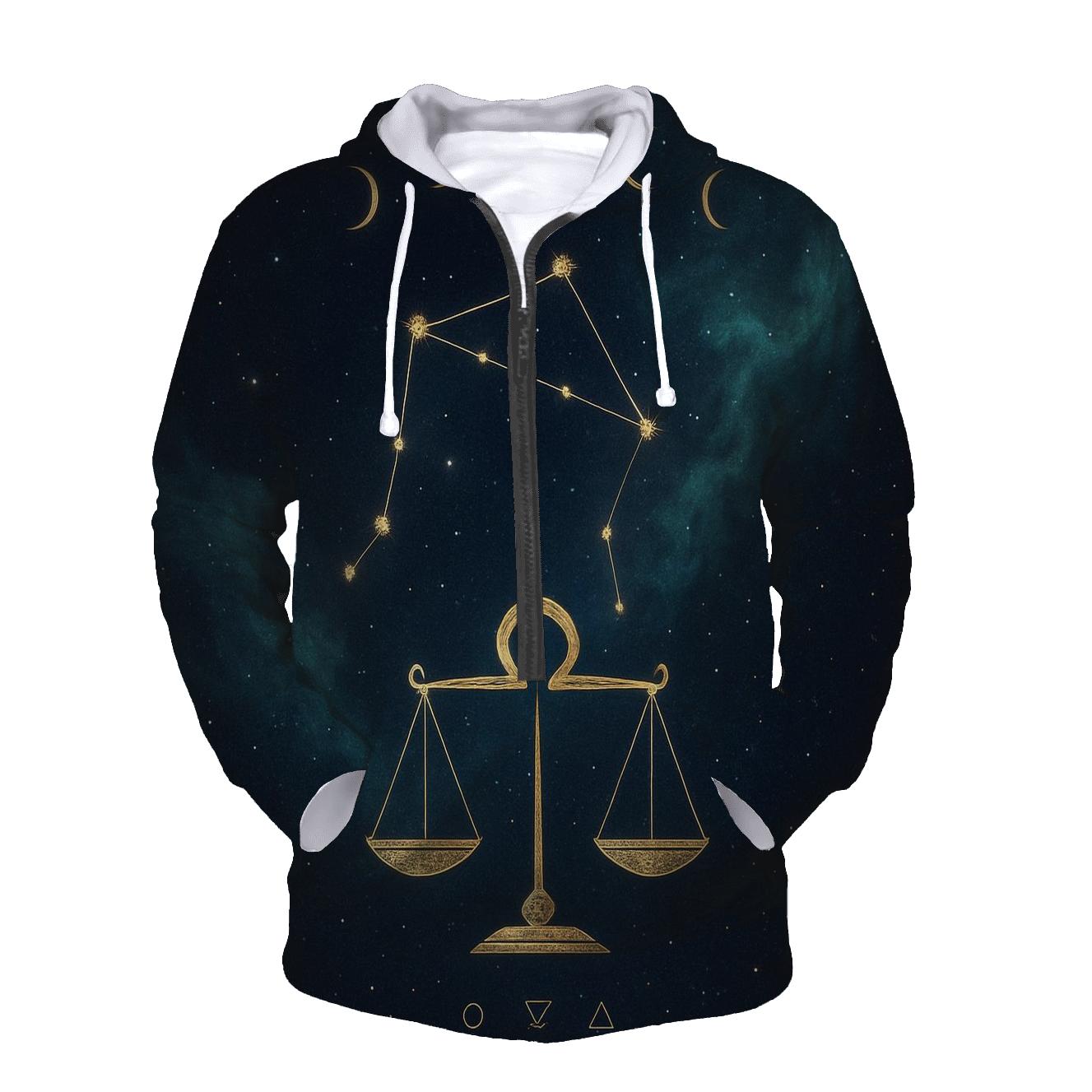Heavenly Libra Balance Constellation graphic hoodies