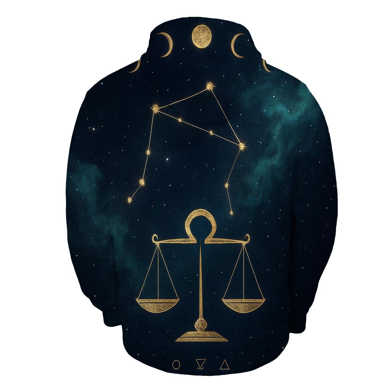 Heavenly Libra Balance Constellation graphic hoodies